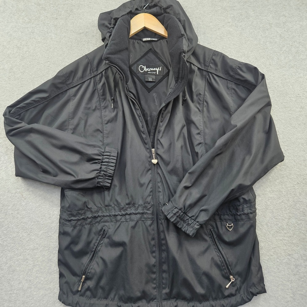 OBERMEYER Alpine Austin Womens Black Hooded Full Zip Jacket Coat Size 14